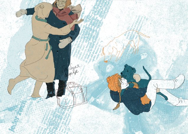 Illustration aus dem Buch Eine Jacke die sich nach dem Winter sehnt – Merle Tebbe